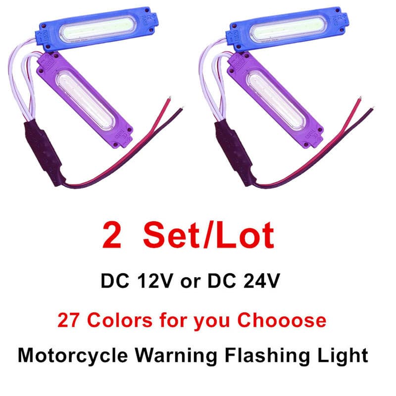 2 Jogos/Lote DC12V Ou 24V LED Pisca-Luz Estroboscópica , Lâmpada De Advertência À Prova D'água Para Motocicleta Triciclo