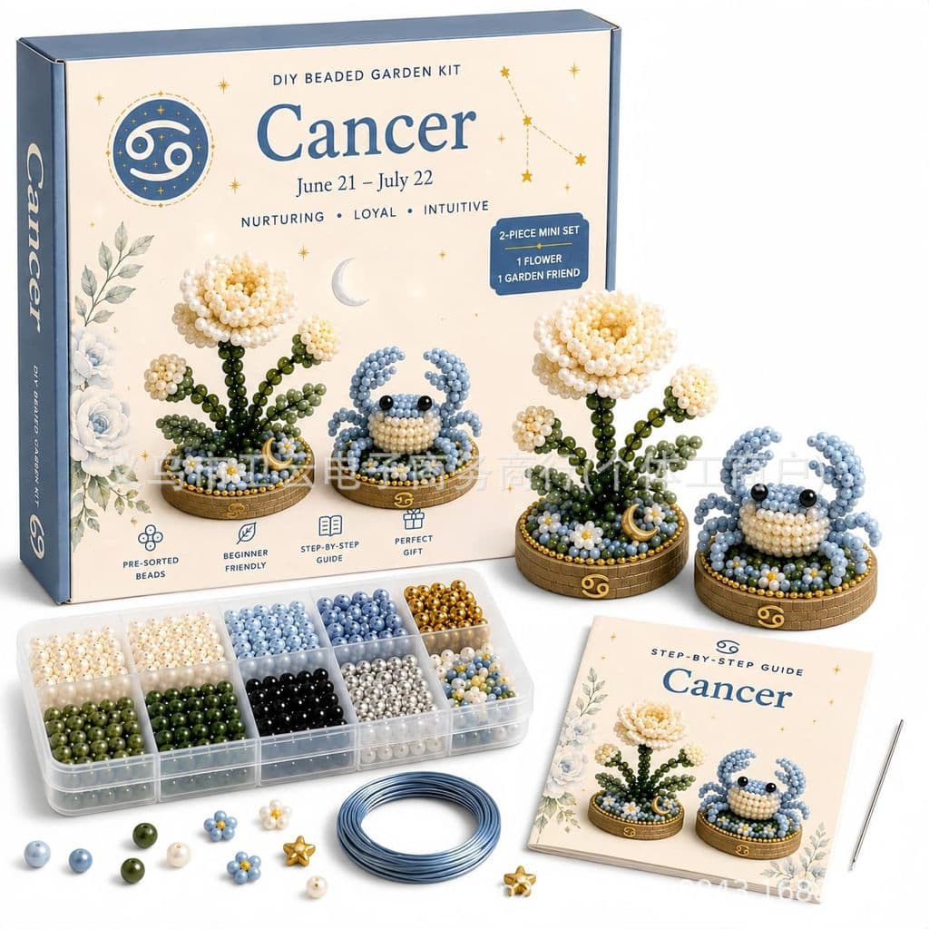 Kit de Jardim com Miçangas DIY dos 12 Signos do Zodíaco BTL6
