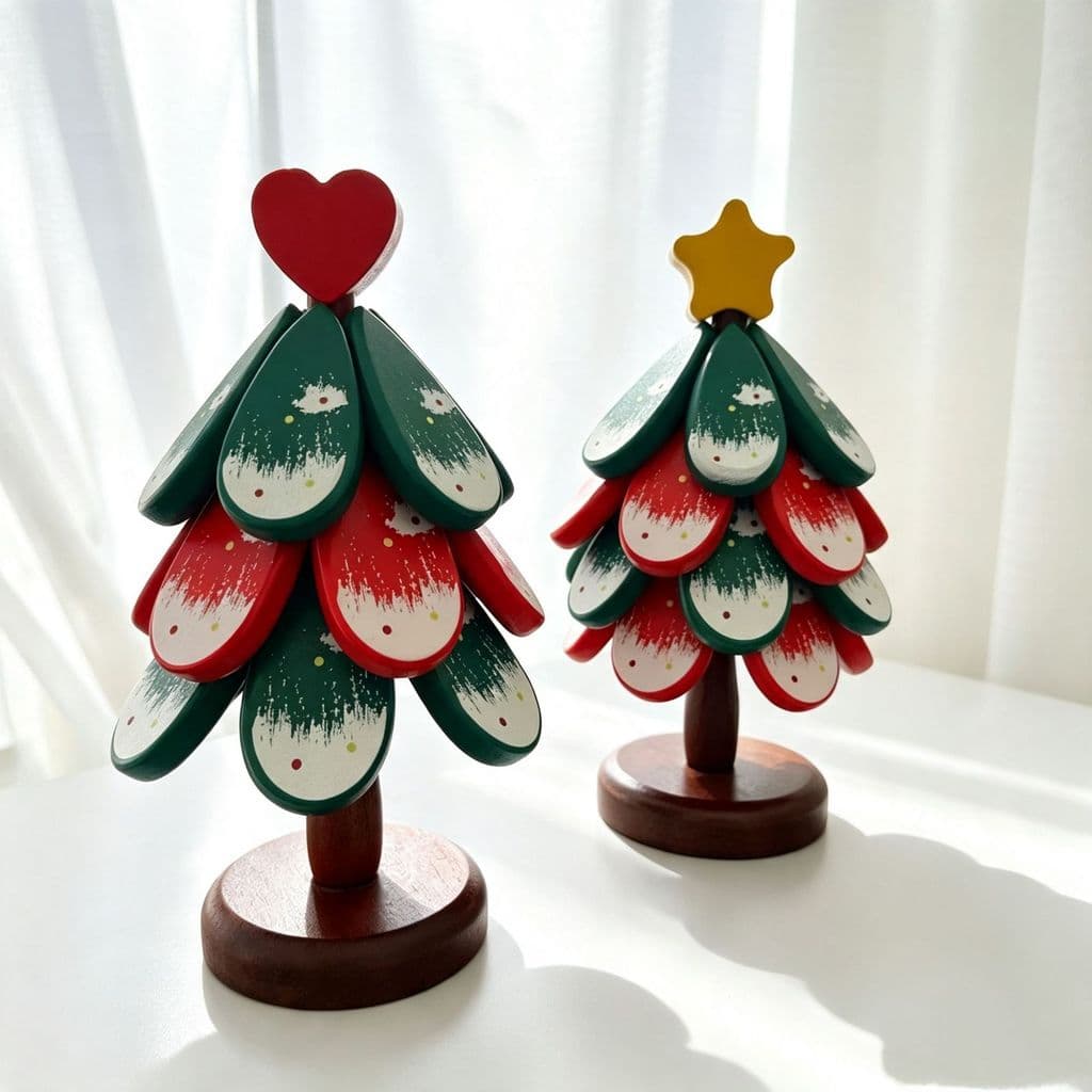 Tapete resistente ao calor de Natal, decoração de mesa, porta-pratos criativo, tapete anti-queimaduras de madeira maciça