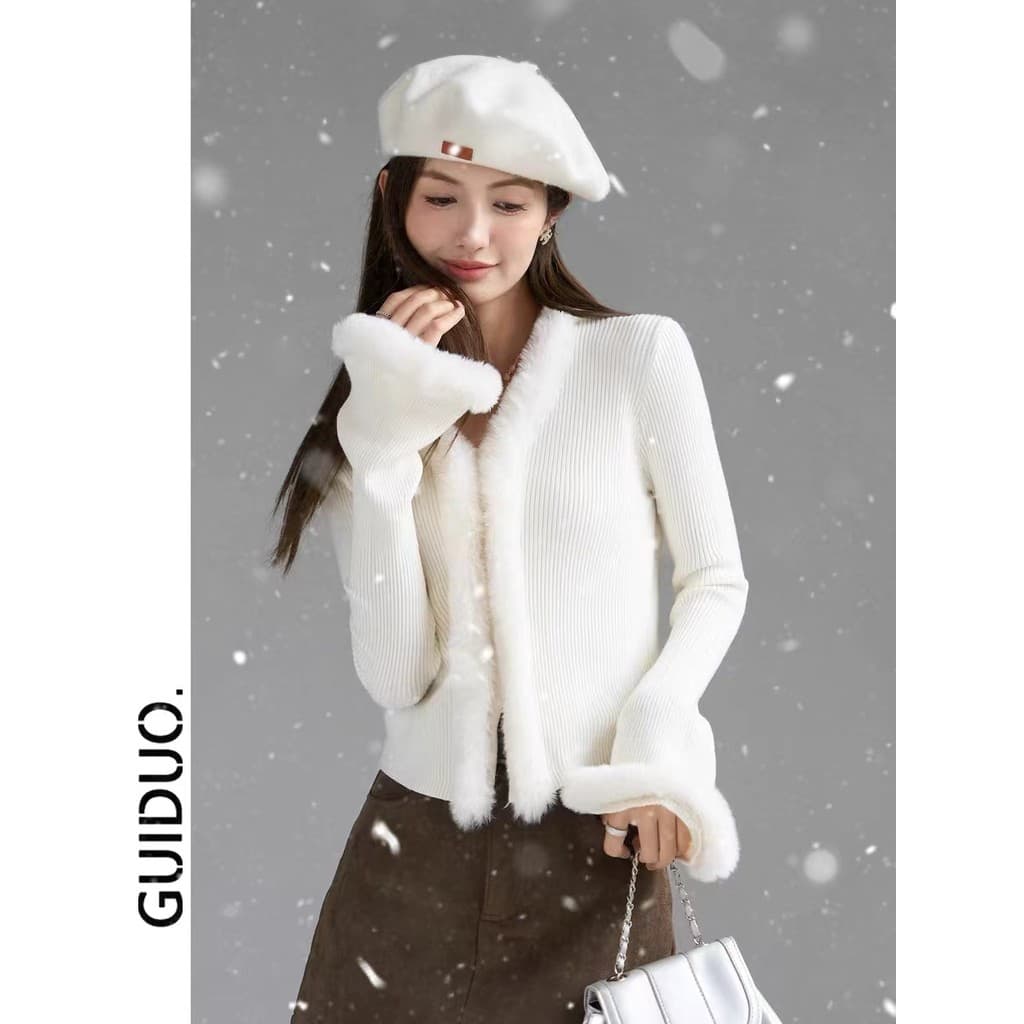 Xiaoxiang estilo camisola feminina 2026 novo estilo inverno Design de malha Cardigan jaqueta feminina High-End curto top