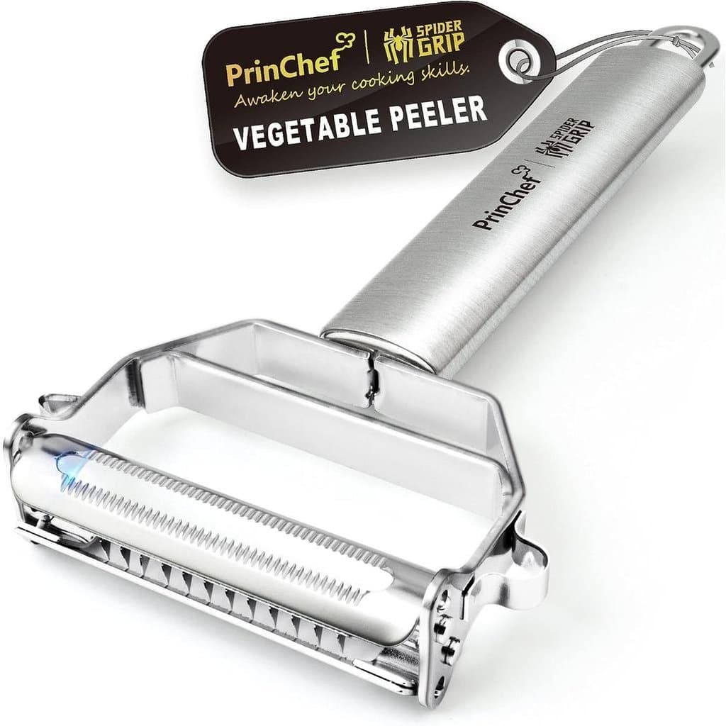 Descascador de Legumes PrinChef, Descascador de Batatas Versátil 3 em 1 para Cozinha |   Descascador Julienne Ultra Afia