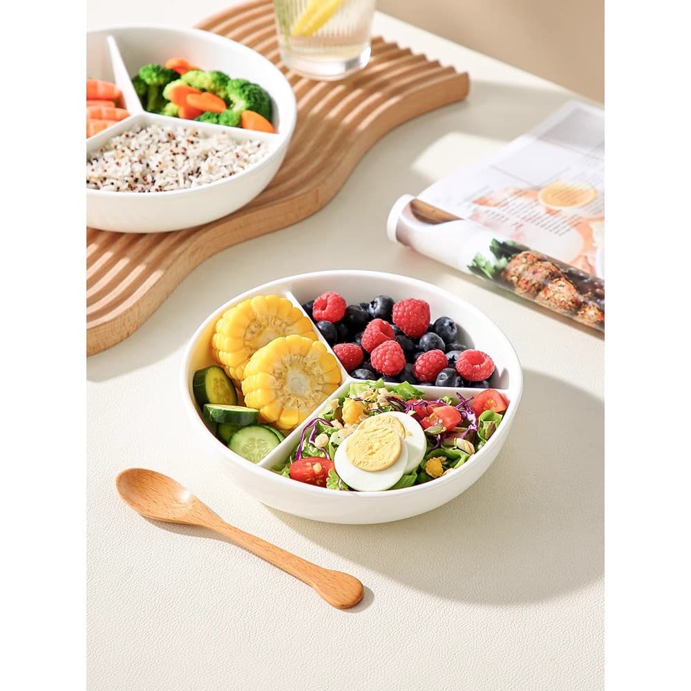 Café da Manhã Nutritivo Um Pote Enviado!Panela de cerâmica para vapor, panela de arroz com três grades, redonda, supleme