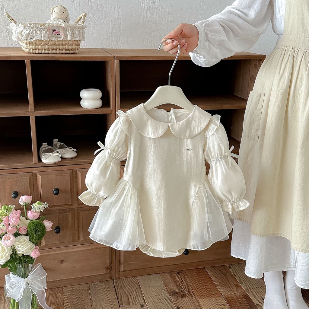 Outono novo estilo novo estilo recém-nascido classe a vestido de princesa macacão roupas de bebê macio pele-amigável res