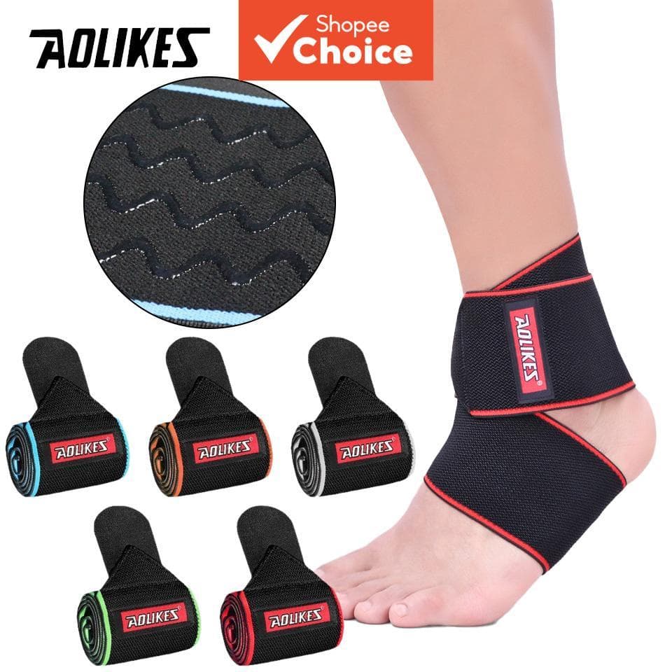 Aolikes 1 Peça Tornozeleira Esportiva Compressão Antiderrapante Antitrauma Ajustável