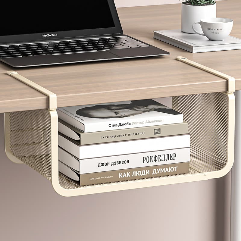 Sob a mesa de armazenamento pendurado cesta Desktop dormitório bens guarda-roupa em camadas ferramenta útil armário cabe