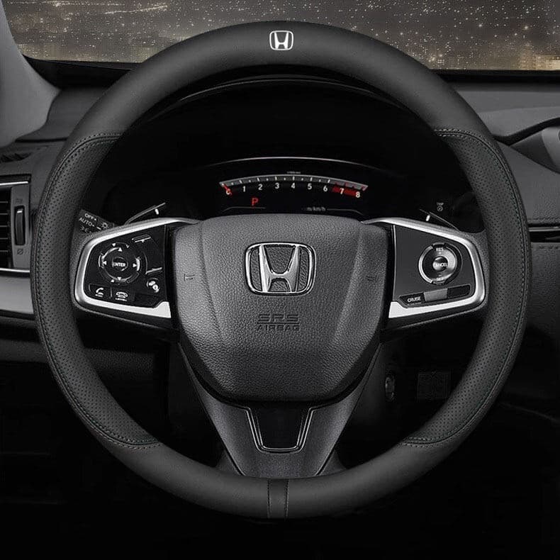 1 peça de capa de volante ultra-fina, confortável, respirável, em couro genuíno, antiderrapante e resistente ao suor, ad