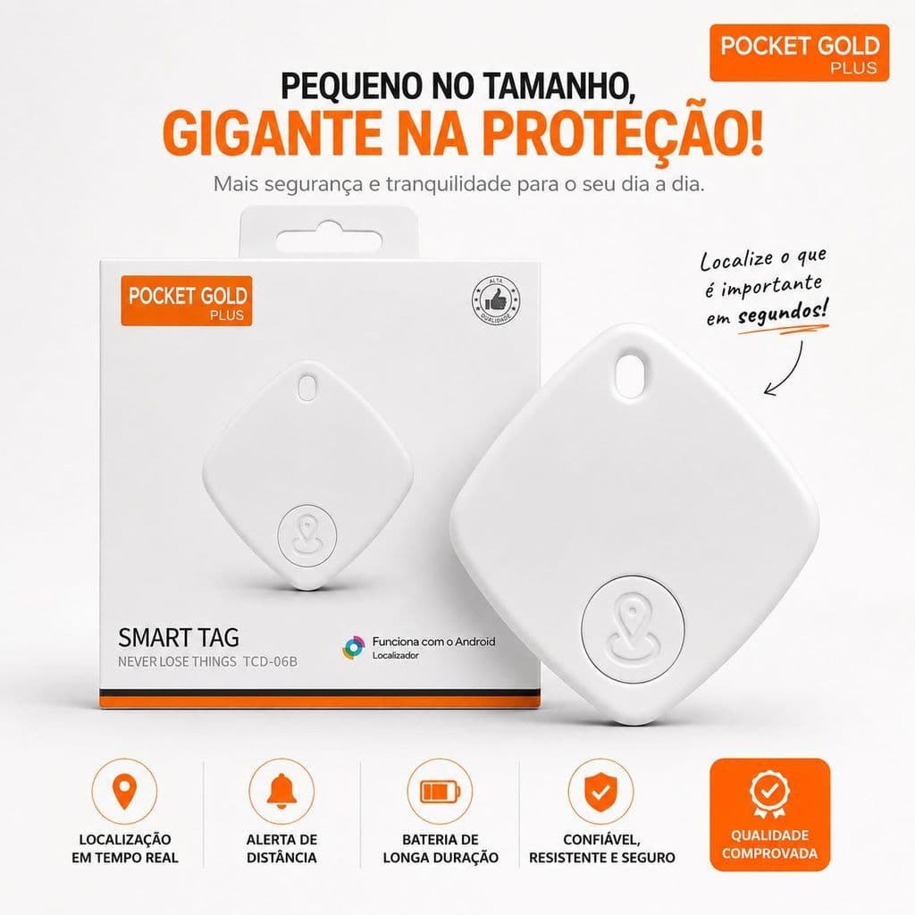 Rastreador Bluetooth Localizador Smart Tag Android Para Chaves Bolsa Mochila Mala Carro Pocket Gold