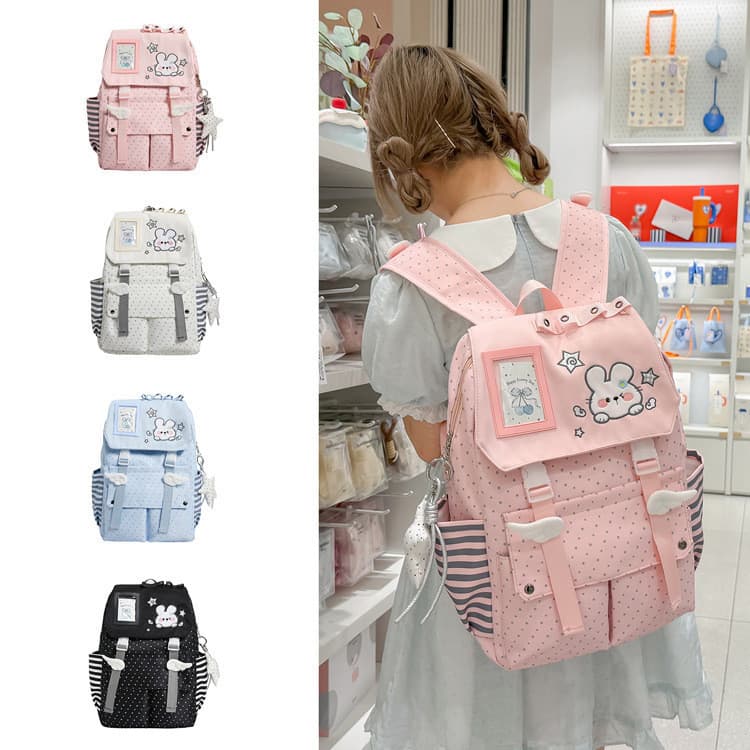 Coreano bonito coelho mochila feminino nicho Design doce estudante mochila de alto valor All-match mochila feminina