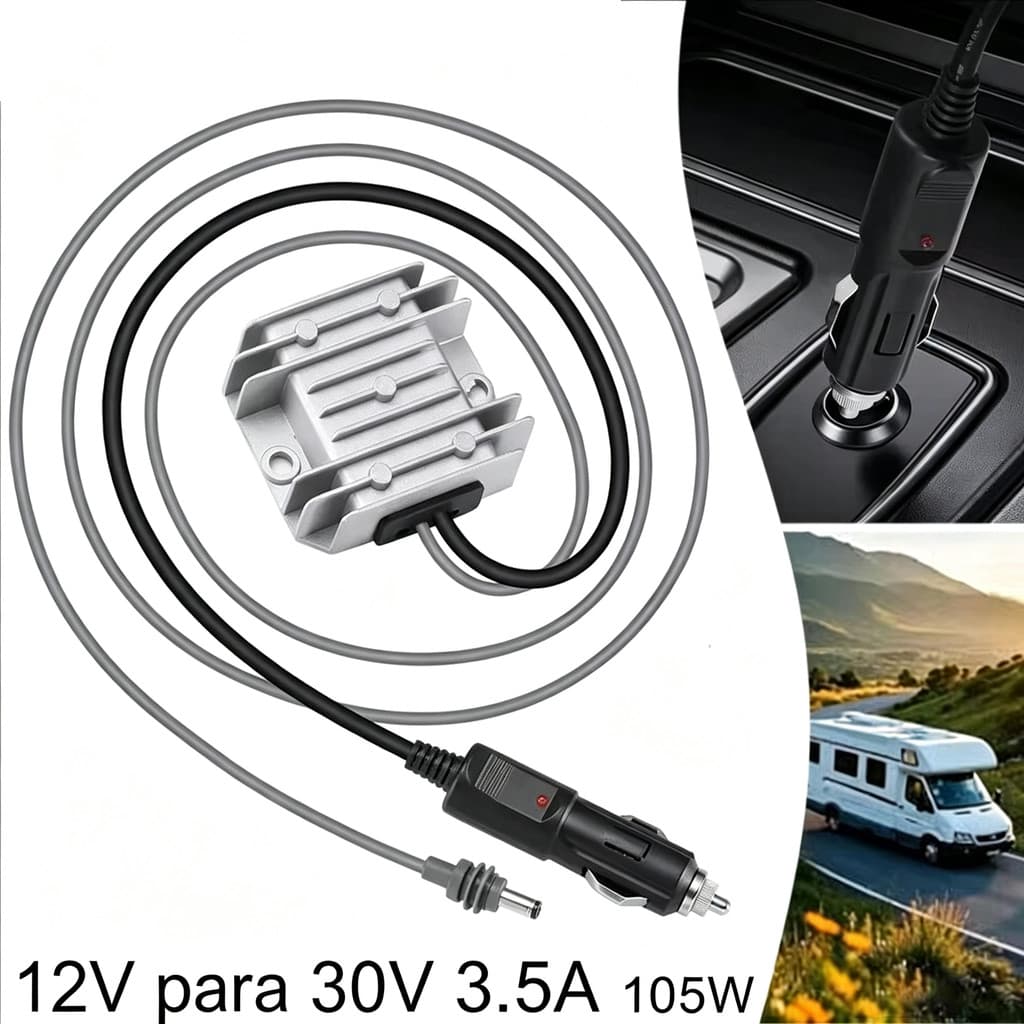 Conversor Intensificador Para Starlink Mini 12V/24 A 30V 3.5A Com Plugue De Isqueiro Impulsionador De Tensão De Carro
