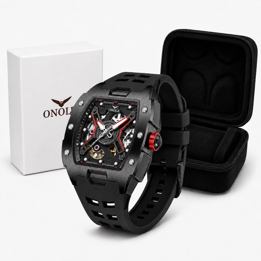 Relógio Masculino Automático Skeleton Mecânico Premium