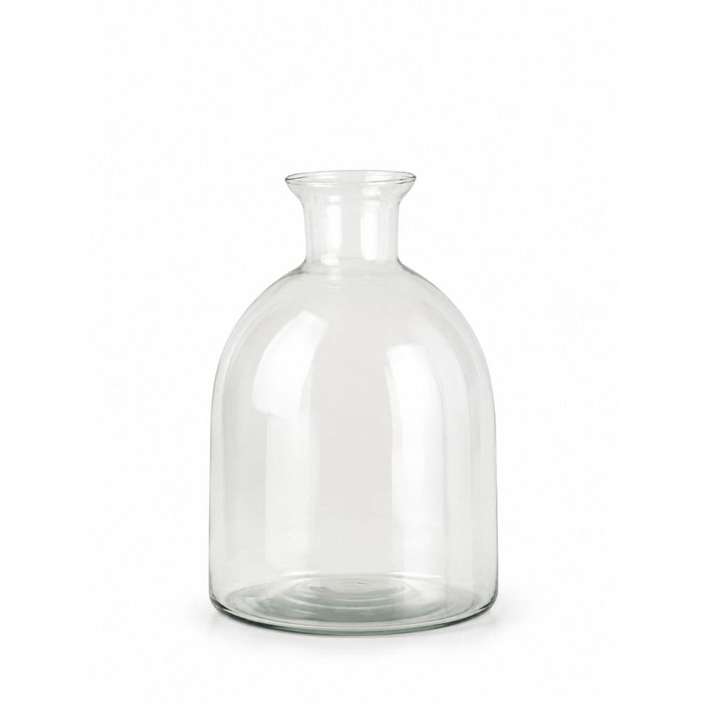 Vaso Garrafa Mantova de Vidro Transparente Decorativo para Flores e Arranjos
