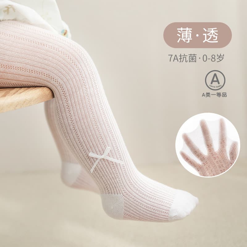 Meias de bebê verão estilo fino meia-calça bonito infantil Leggings verão malha respirável bebê grande PP meia-calça
