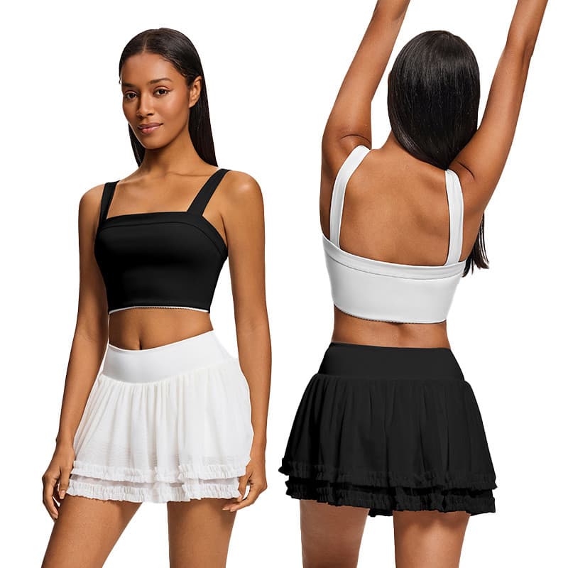Novo estilo camisa de tênis terno de Fitness feminino Badminton esportes ao ar livre topo estilingue correndo saia terno