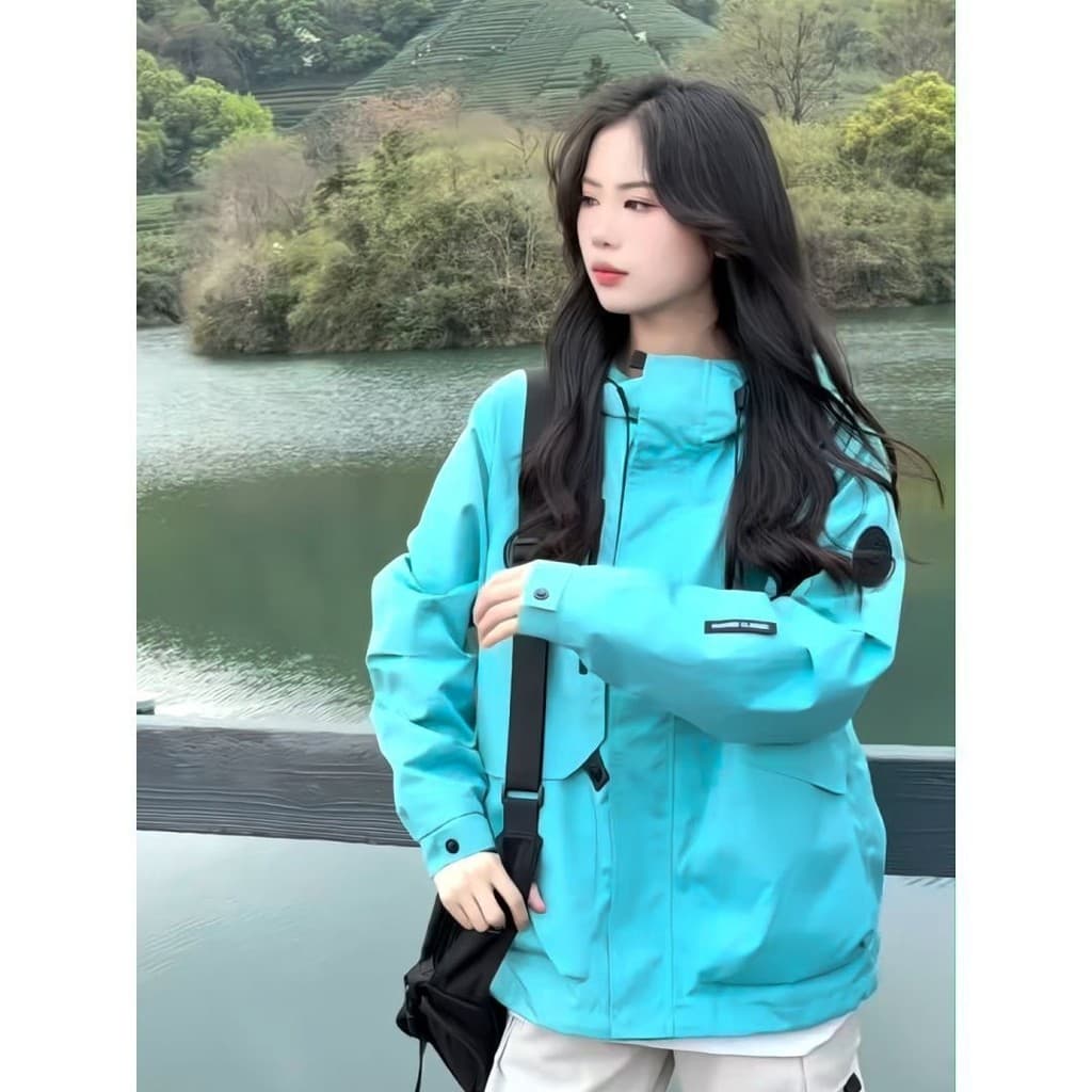 Meet the Glacier ~ Jaqueta estilo Super branca masculina feminina primavera outono Top à prova de vento à prova d'água j