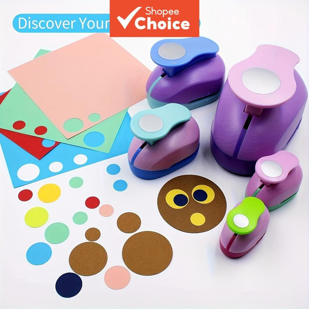 Conjunto de Furadores Circulares, Furadores de Papel de Vários Tamanhos, Ferramentas para Scrapbooking de Fácil Pressão
