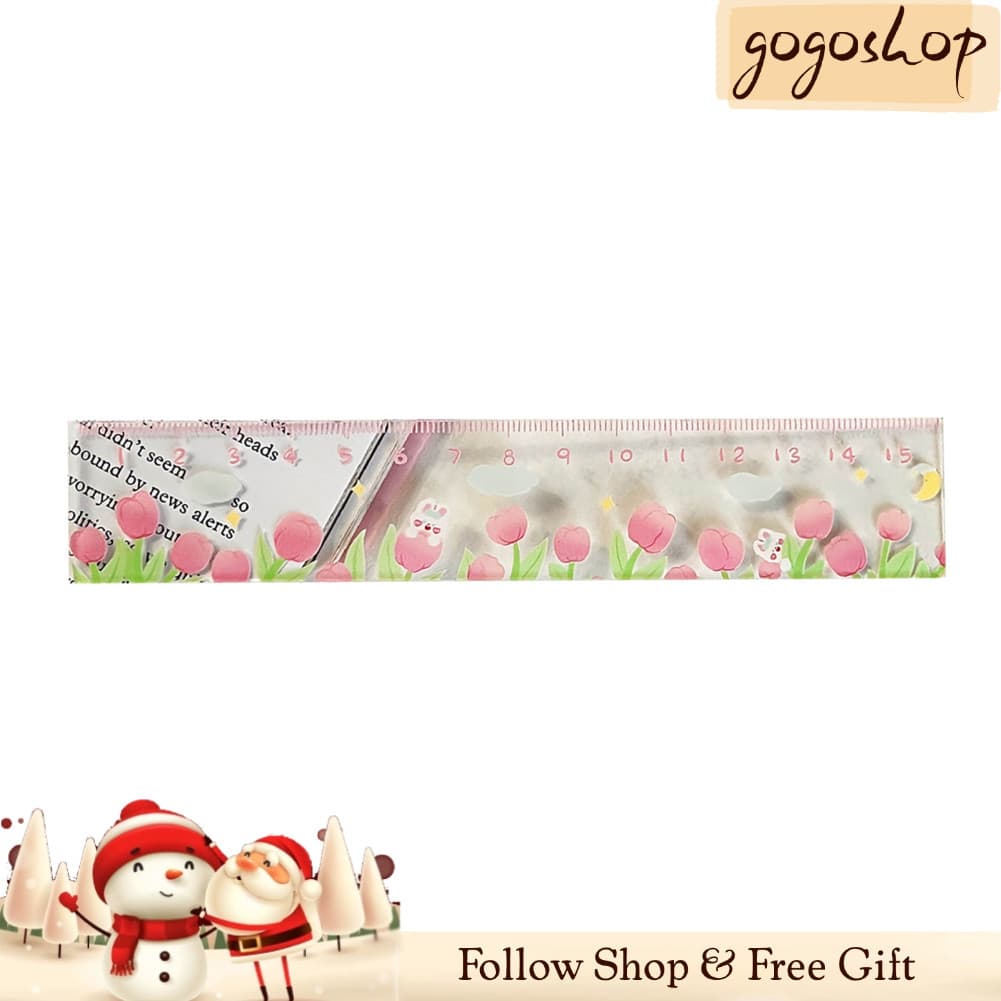 Gogoshopp-br Ferramenta de medição precisa de régua de plástico de 15 cm com design de desenho animado para alunos,
