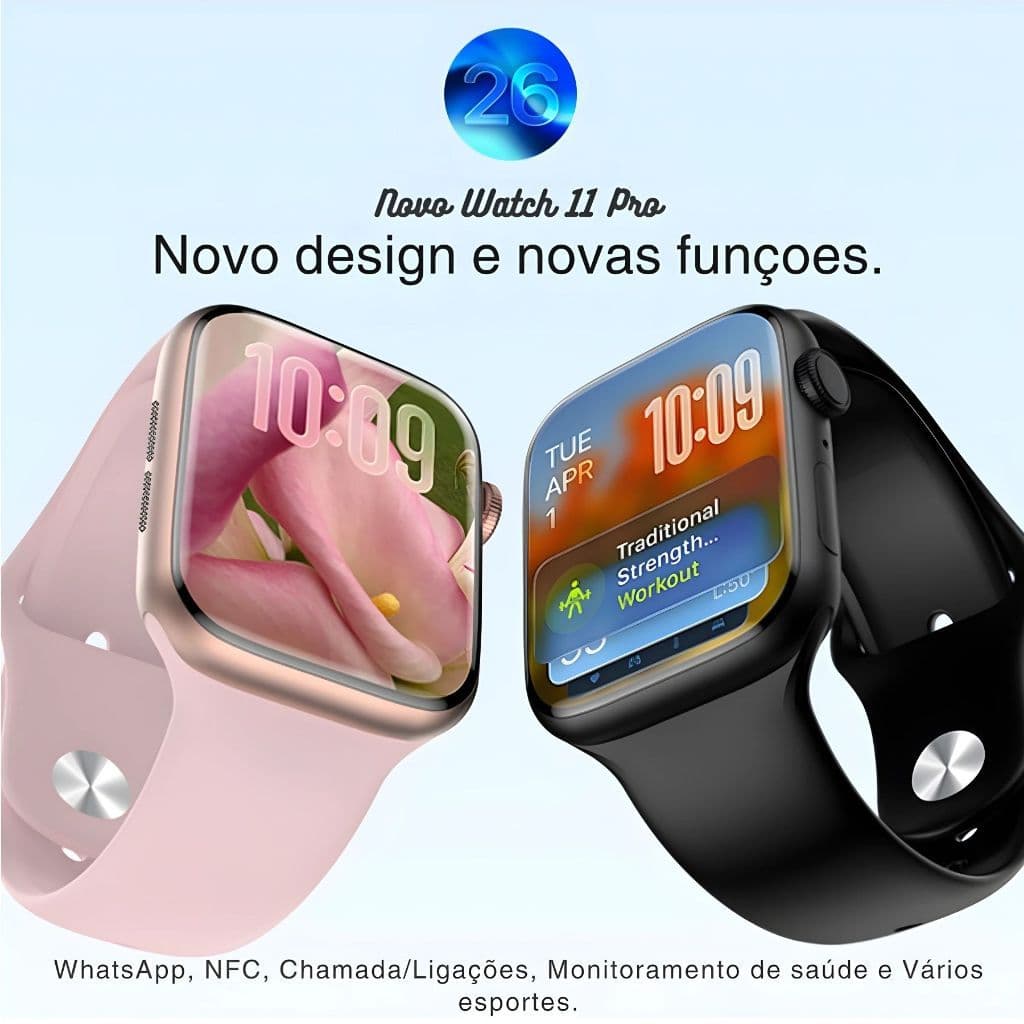 Smartwatch S11 Série 11 Relógio Inteligente Amoled Microwear Whatsapp NFC GPS Masculino Feminino 46mm bem completo.
