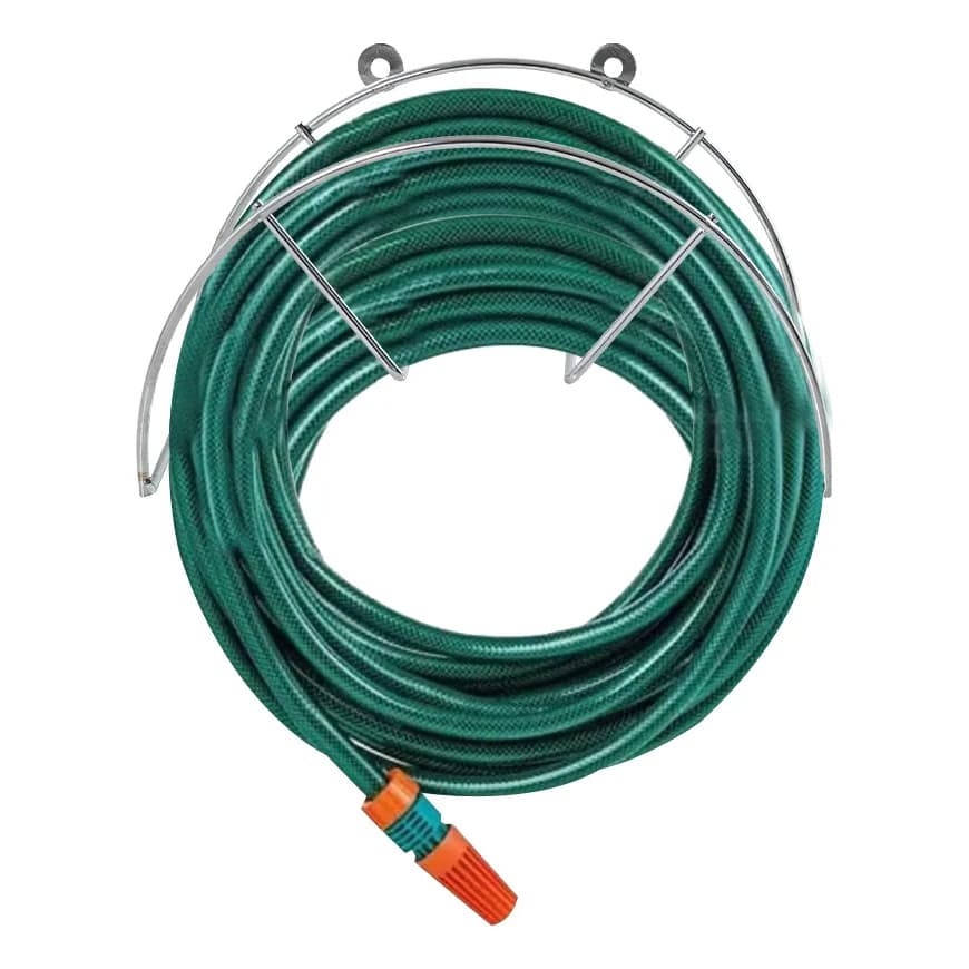 2x Suporte Enrolador de Mangueira 30m Parede Reforçado Jardi