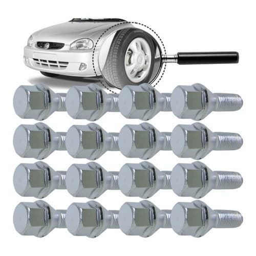 Kit De 16 Parafusos De Roda Sextavado Para Chevrolet Corsa