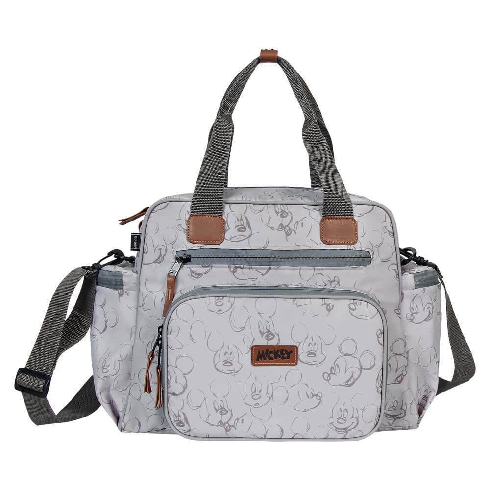 Mala Sacola Maternidade Mickey Cinza Babygo – Premium, Espaçosa e com Trocador