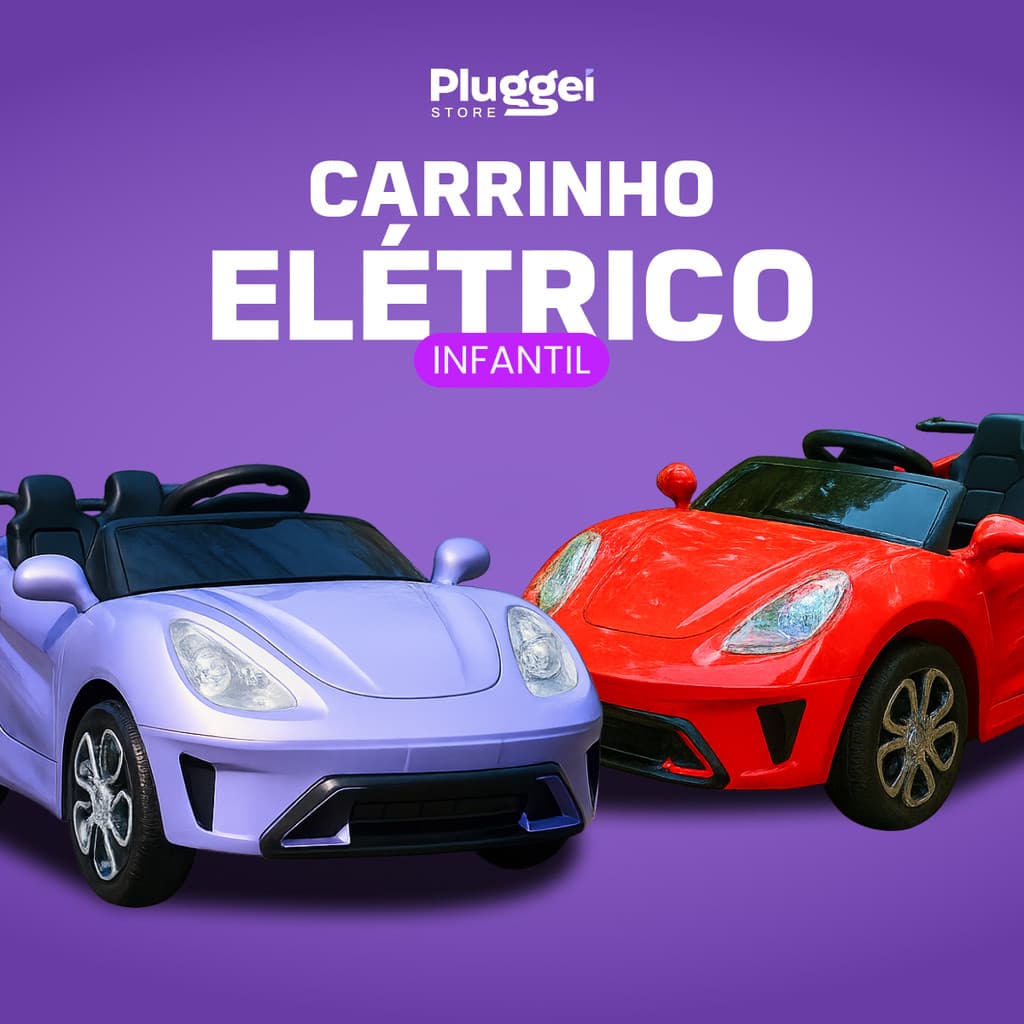 Mini Carro Elétrico Infantil USB Som Luz Controle Remoto Buzina Passeio Motorizado ImportWay BW436