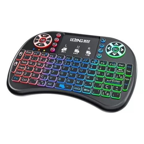 Mini Teclado Wireless Controle Sem Fio Para Smart Tv Game LE-7716