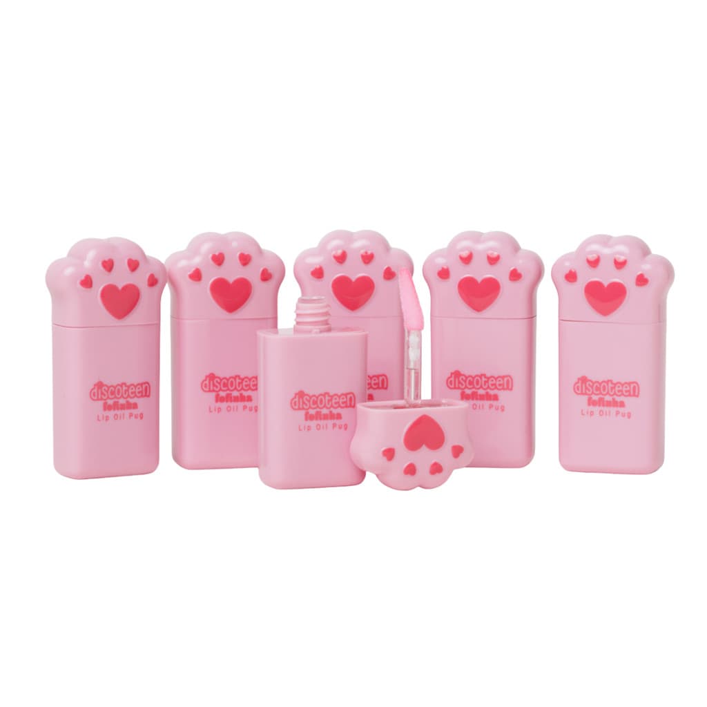 Gloss Fofo Patinha Pug – Discoteen Fofinha | Hidratação Suave e Aroma Doce