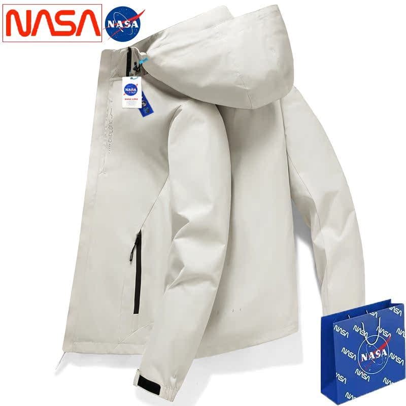 NASA Co-Branded jaqueta masculina 2025 primavera outono à prova de vento impermeável destacável capuz caminhadas terno j