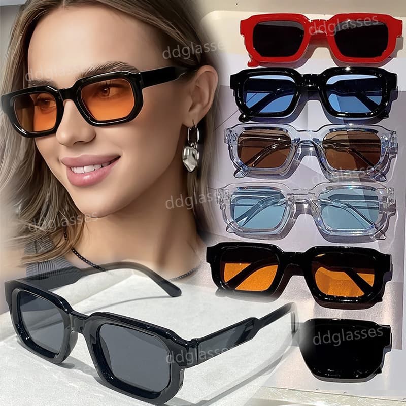 Óculos De Sol Europeus Americanos Retrô Quadrados Multicoloridos Com Resistência UV Ao Ar Livre Para Mulheres E Homens