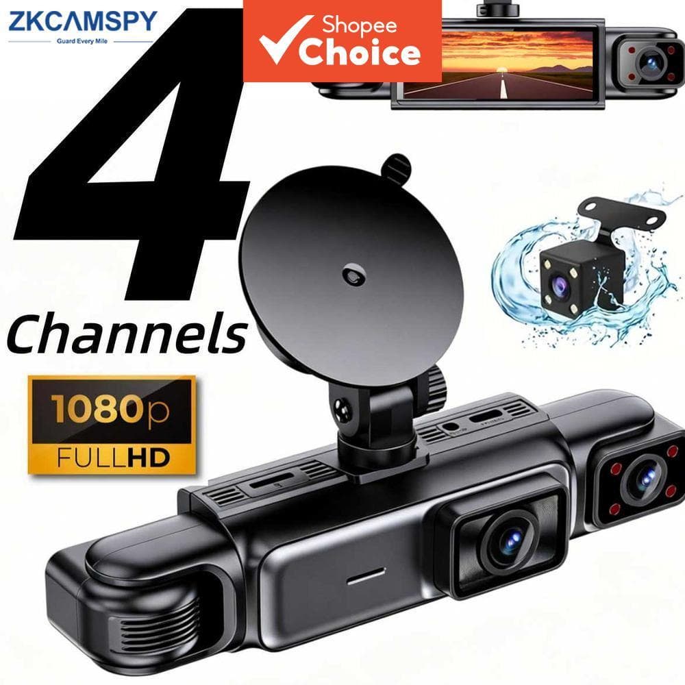 Dash Cam Para Carro 4 Canais 360 ° Girar 1080P Câmera De Visão Noturna Monitor De Estacionamento G-Sensor Dashcam
