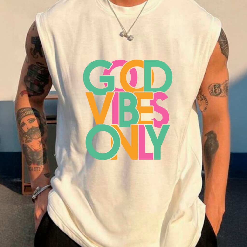 Regata Oversized Moda Praia Good Vibes Clima Tropical Verão Estilo Colorido