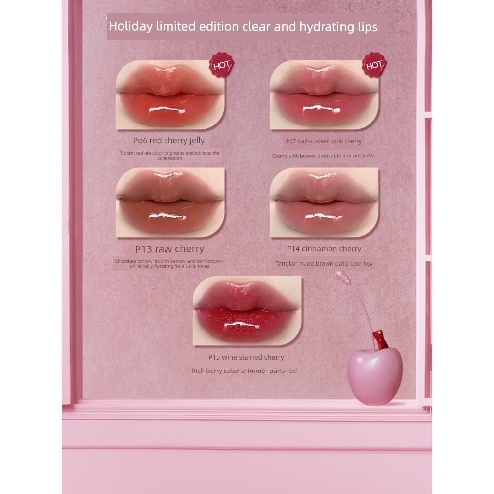 | 【lip tint ruby rose】 | ✷[79 Yuan 3 peças] Pinkbear Pinkbear Lip Gloss Espelho Batom Água Brilho Labial Brilho Labial R