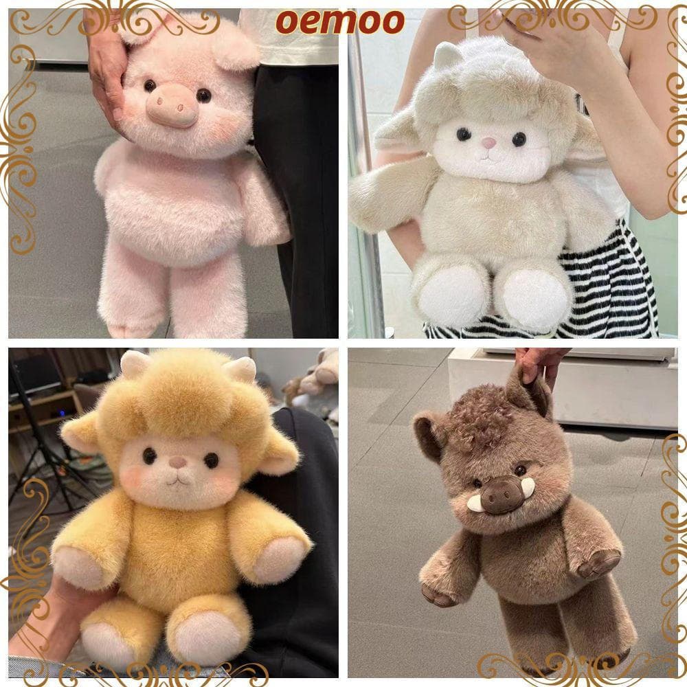 Travesseiro De Pelúcia De Animal Porco OEMOOEN , Brinquedo Suporte Emocional Bonito , Animais Macios De 17.7 Polegadas