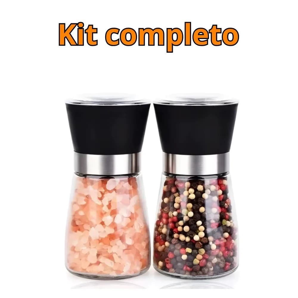 Kit  Moedores De Sal Grosso E Pimenta Do Reino Em Aço Inox