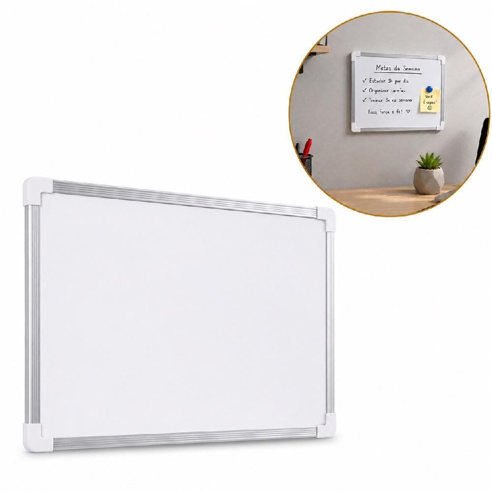 LOUSA MAGNETICA DUPLA FACE 20X30 QUADRO BRANCO METALICO PARA RECADOS ANOTACOES PLANEJAMENTO ORGANIZACAO INFANTIL ADULTO