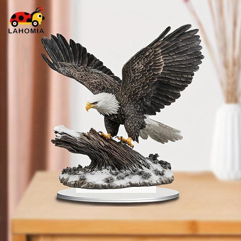 [LAHOMIA] Ornamento De Águia Acrílica Presente Ideal Exclusivo Com Base Para Lareira De Canto