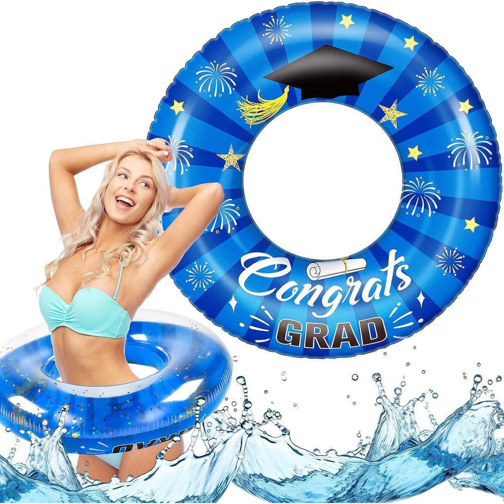 Boia Inflável para Piscina "Parabéns, Formando" 36 Polegadas, Boia de Natação para Adultos, Boia Grande Formatura,