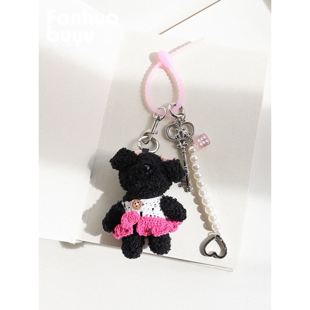 Fanhua sussurro bonito requintado pelúcia urso de pelúcia pequeno pingente criativo boneca chaveiro saco de alto valor p