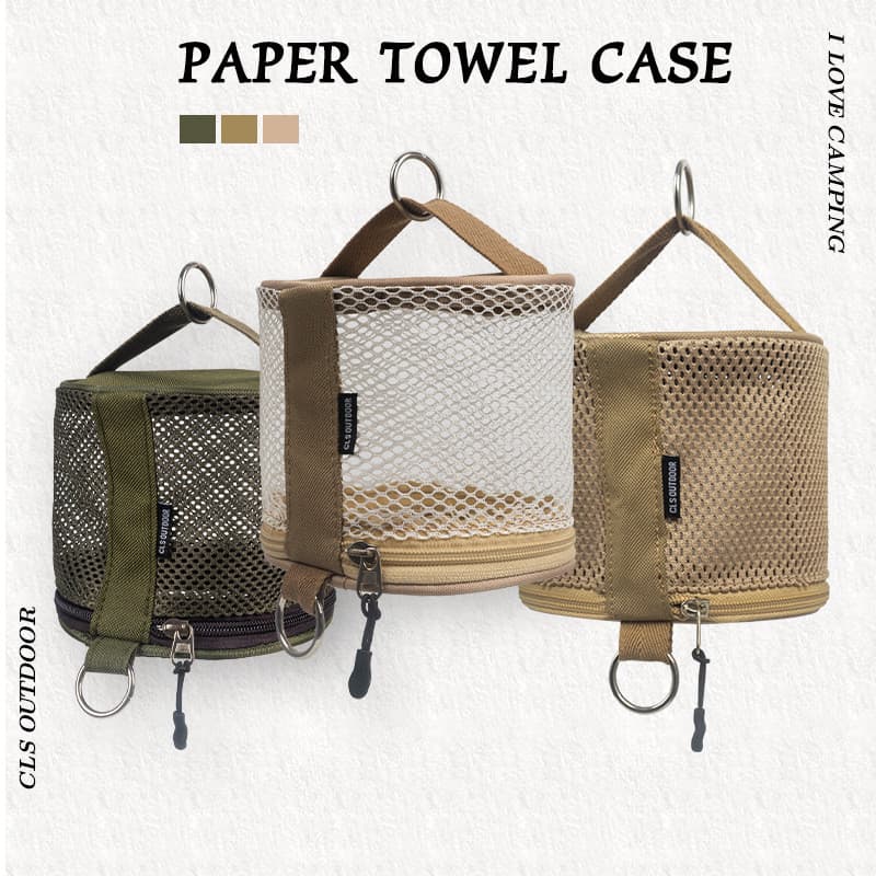Saco de armazenamento dobrável para acampamento ao ar livre, rolo de carro, caixa de tecido, gaze, caixa de papel redond