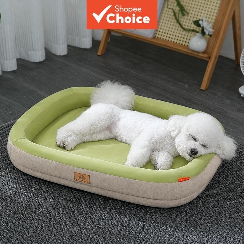 Cama de animal de estimação de Oxford à prova d'água, almofada antiderrapante de espuma elástica alta para cães e gatos,