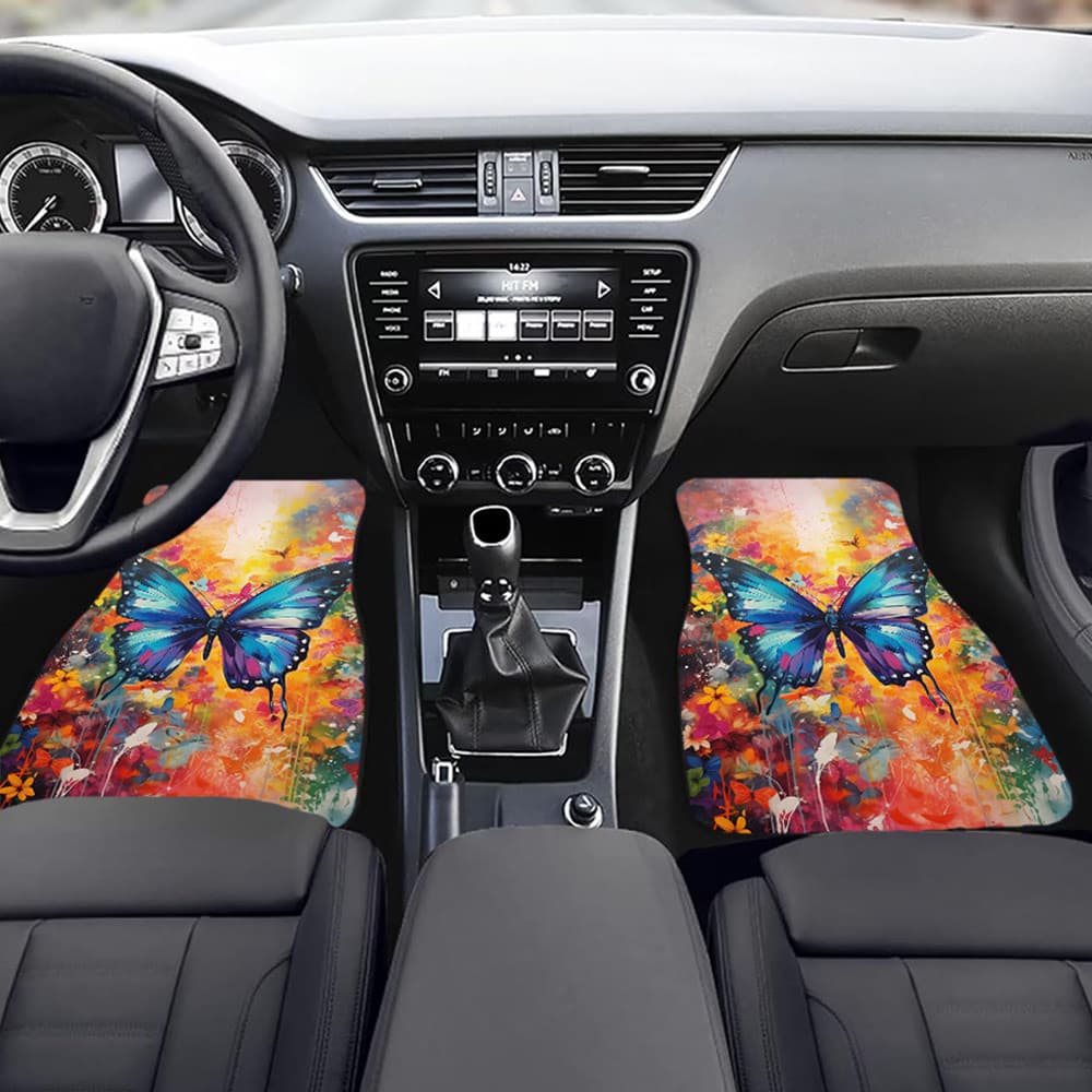 Proteção Universal de piso de carro borboleta-adequada para carros, conjunto de tapete de carro elegante SUV-presente Id