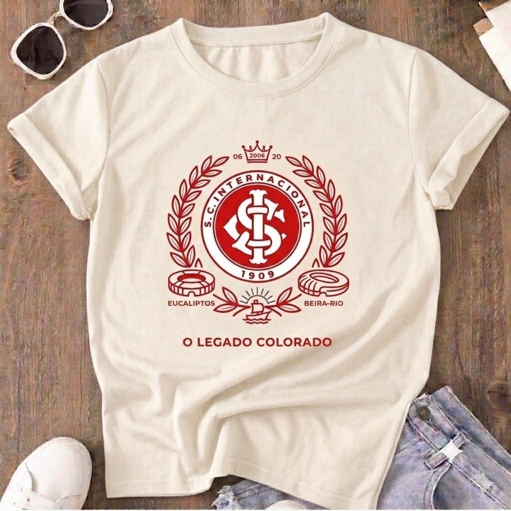 Camiseta Inter Feminina Time Gaucho Porto Alegre Camiseta Time Brasileiro Camisa Confortável Colorado  Esportivo Inter