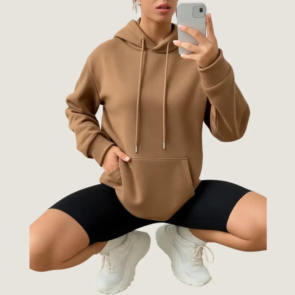 Blusa Moletom Feminina Blusa Canguru Blusa De Frio Com Capuz