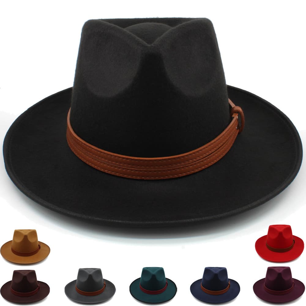 Masculino grande borda chapéu de lã Retro cavalheiro Shanghai praia chapéu feminino panamá chapéu quente protetor solar