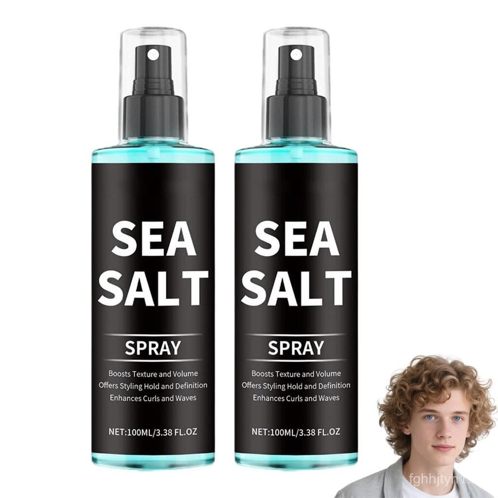 Spray de Sal Marinho, Spray Texturizador para Cabelo Masculino com Extrato de Algas Vermelhas para Estilo de Ondas Natur