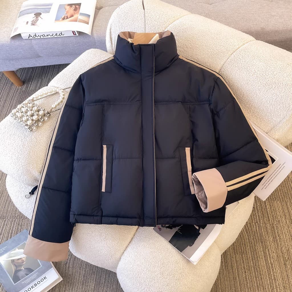Jaqueta acolchoada feminina inverno 2025 novo estilo jaqueta acolchoada de venda quente jaqueta curta estilo ocidental e