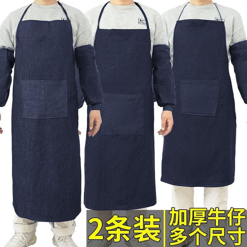 Soldador avental de proteção do trabalho Denim tecido masculino verão Workwear fábrica oficina soldador moagem especial