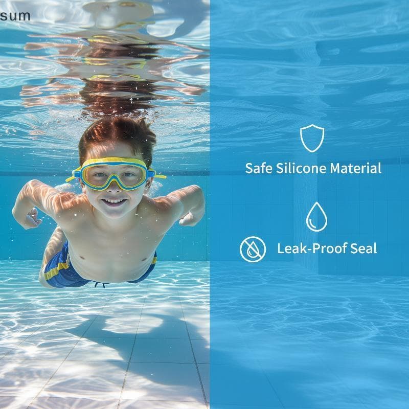 [sum] Óculos De Natação Infantis Antiembaçante À Prova D'água HD Visão Ampla Armação Grande Para Treinamento Em Piscina