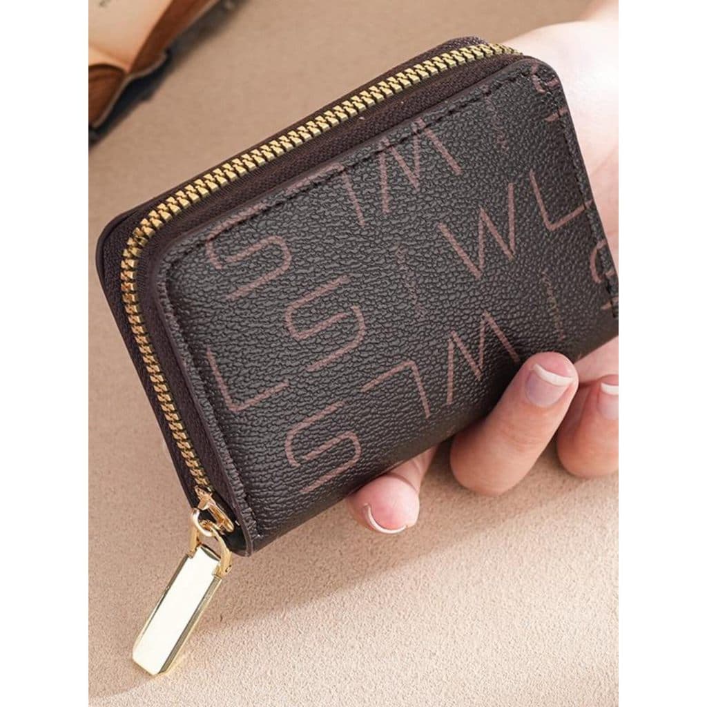 Porta-cartões feminino requintado elegante pequeno slot para vários cartões Slot para documentos ultrafino de grande cap