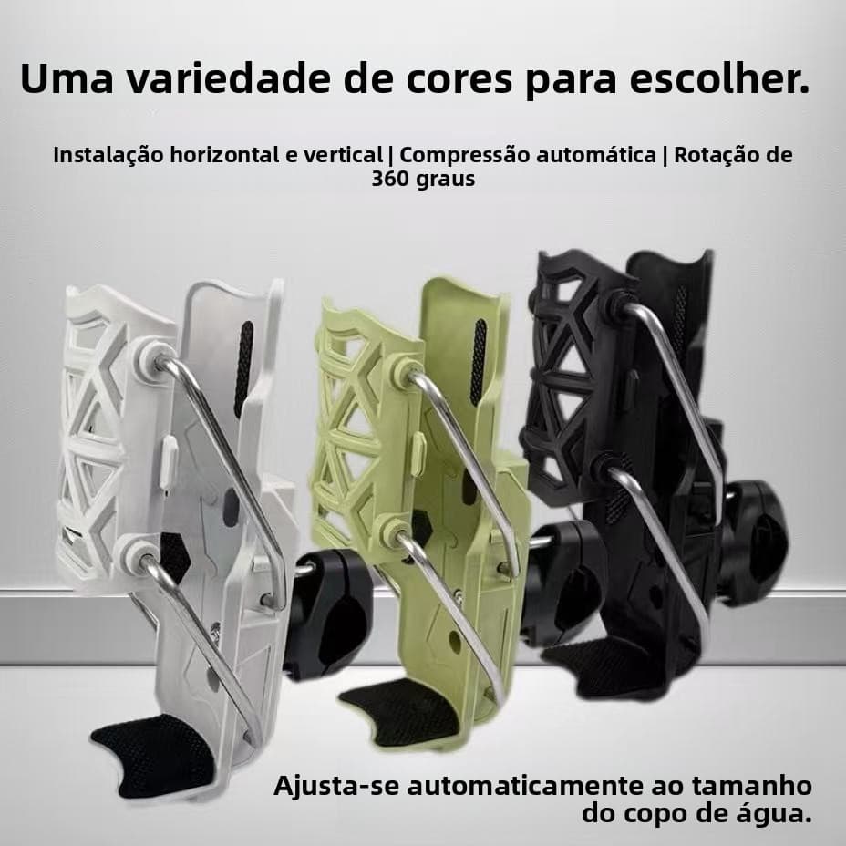 Suporte de garrafa de água para motocicleta com guidão ajustável, suporte de copo durável e universal para bicicleta